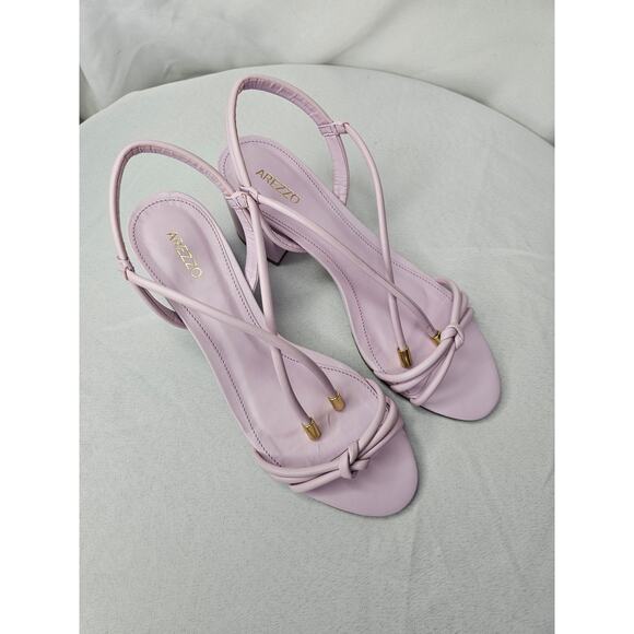 Arezzo Women's Camila Mid Block Heel Sandals Soft Violet Size 9.5B - Picture 1 of 6